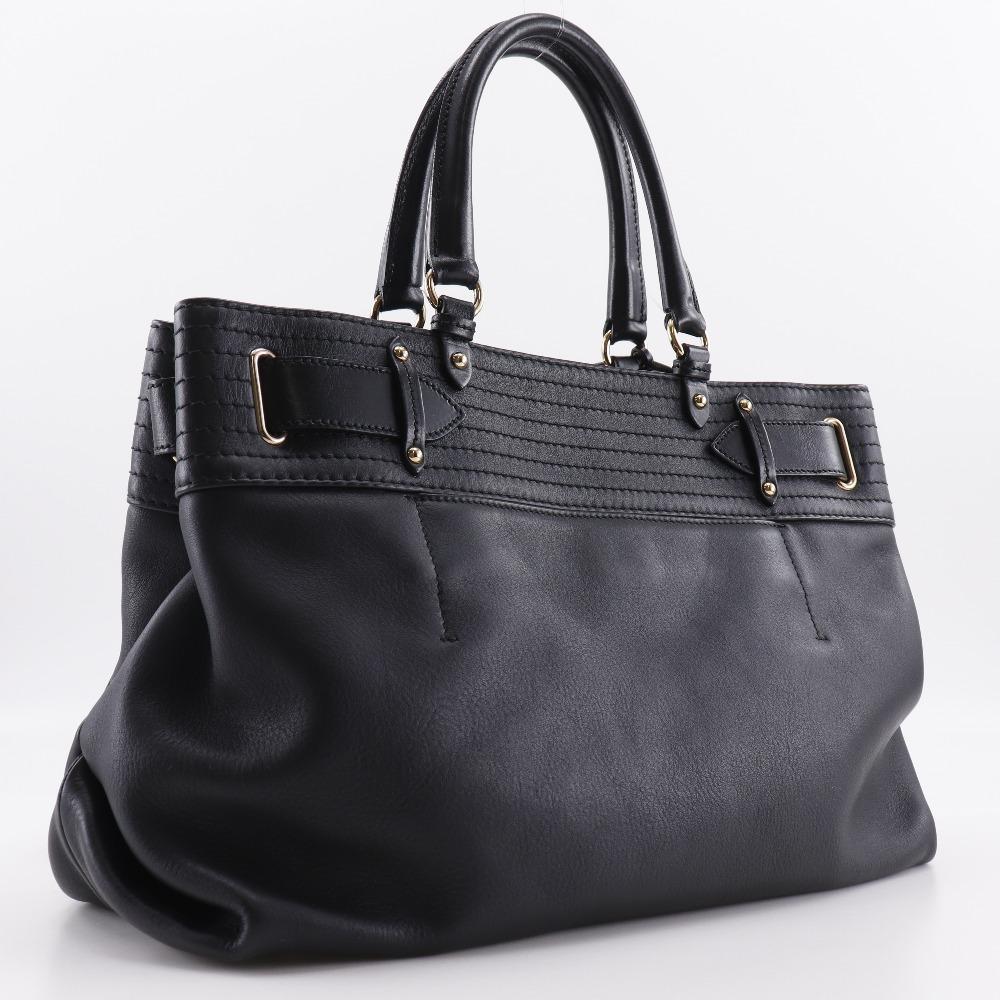 Salvatore Ferragamo Gancini Tote Bag AB-21C464 2WAYSkulderveske svart Kalveskinn Kvinner Brukt
