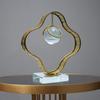 Clear Crystal Ball with Stand, Light Luxury Crystal Sphere for Gift, Gold Art Deco for Photography Ornaments, Bookcase, Wedding, Party