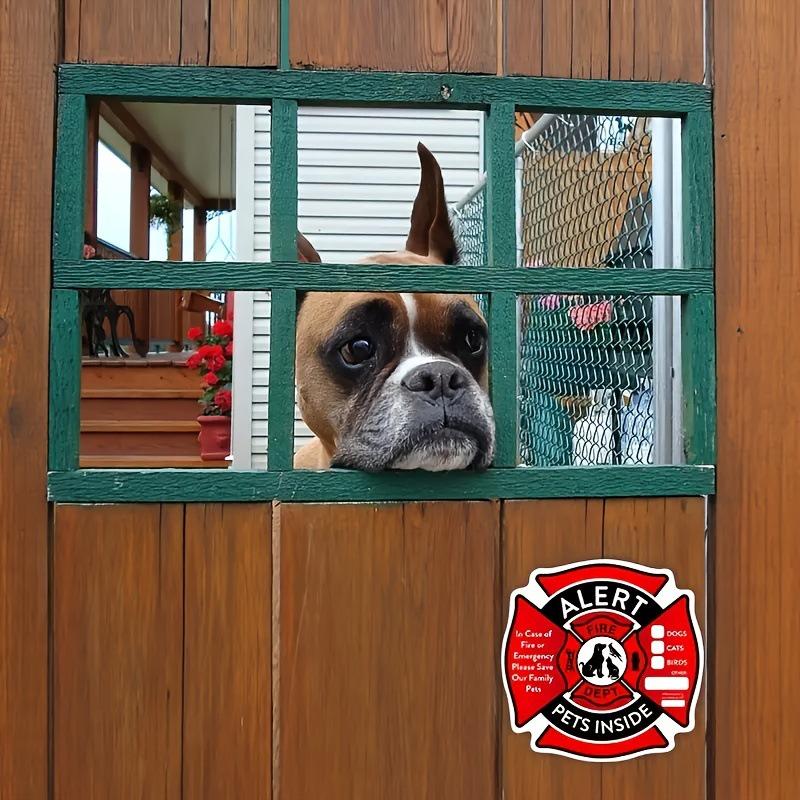 Pet Fire Safety Warning Window Stickers: Waterproof Rescue Alert for Dogs & Cats