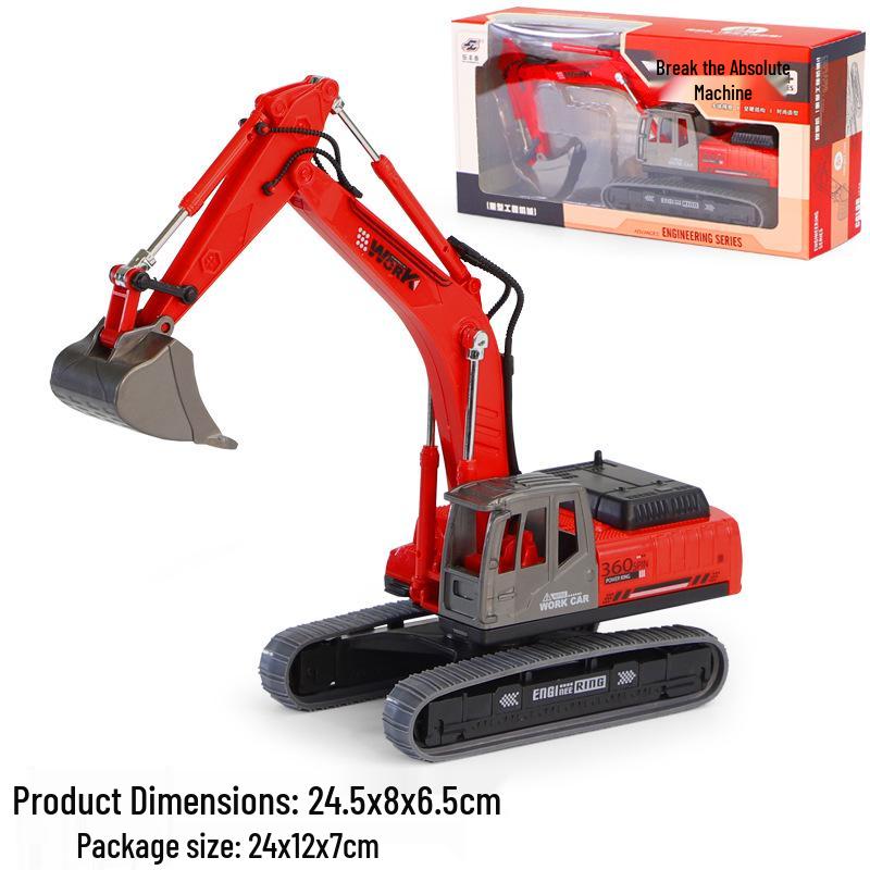 High-Quality 360-Degree Excavator Model Toy Car Simulation Ornament