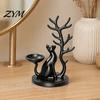 Decorative Trinket Tray Cute Cat Tree Branch Jewelry Organizer, 3D Printed Earring Bracelet Hair Necklace Display Rack Tie Storage Holder, Stand