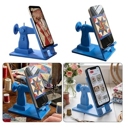 Mobile Phone Holder Sewing Machine Stand, Vintage Mini Desk for Cell Phone, Hand Stand 3D Printed Hands-Free Tutorials, Unique Gift Crafters