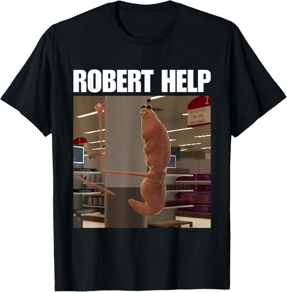 Robert Help Marcus The Worm TShirt MenWomen Black Fashionable Casual Breathable Loose Clothing