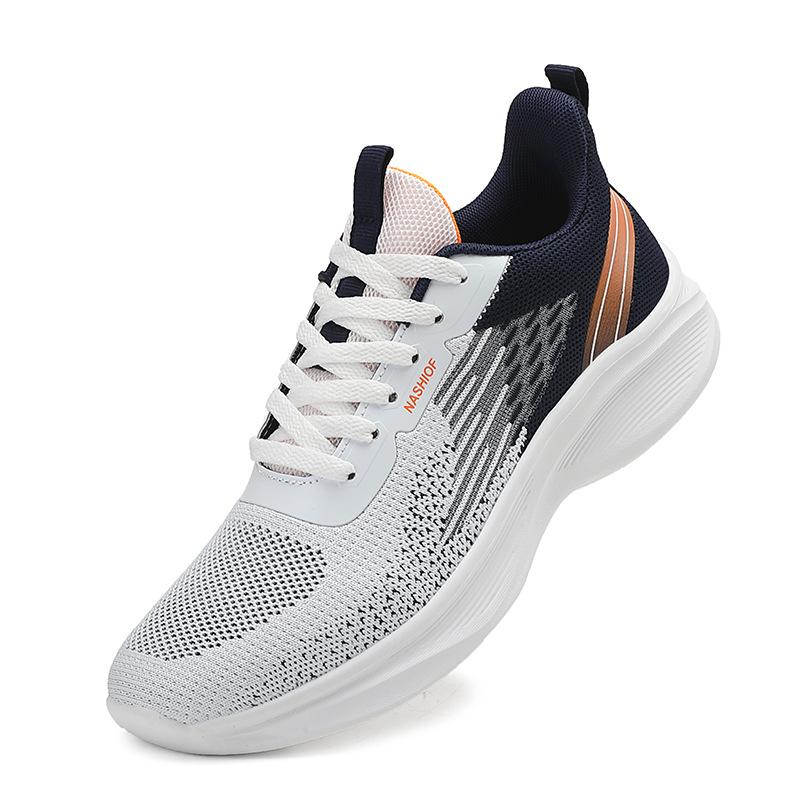Spring and summer fly-woven breathable mesh men's lightweight sports shoes work shoes men's wear-resistant travel casual shoes