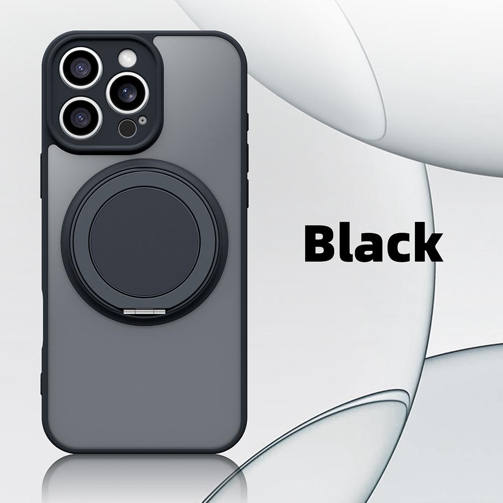 360° Rotating Bracket Matte Clear Magnetic Case for IPhone 17 16 15 13 14 Plus 12 11 Pro Max 17Air MagSafe Wireless Charge Cover