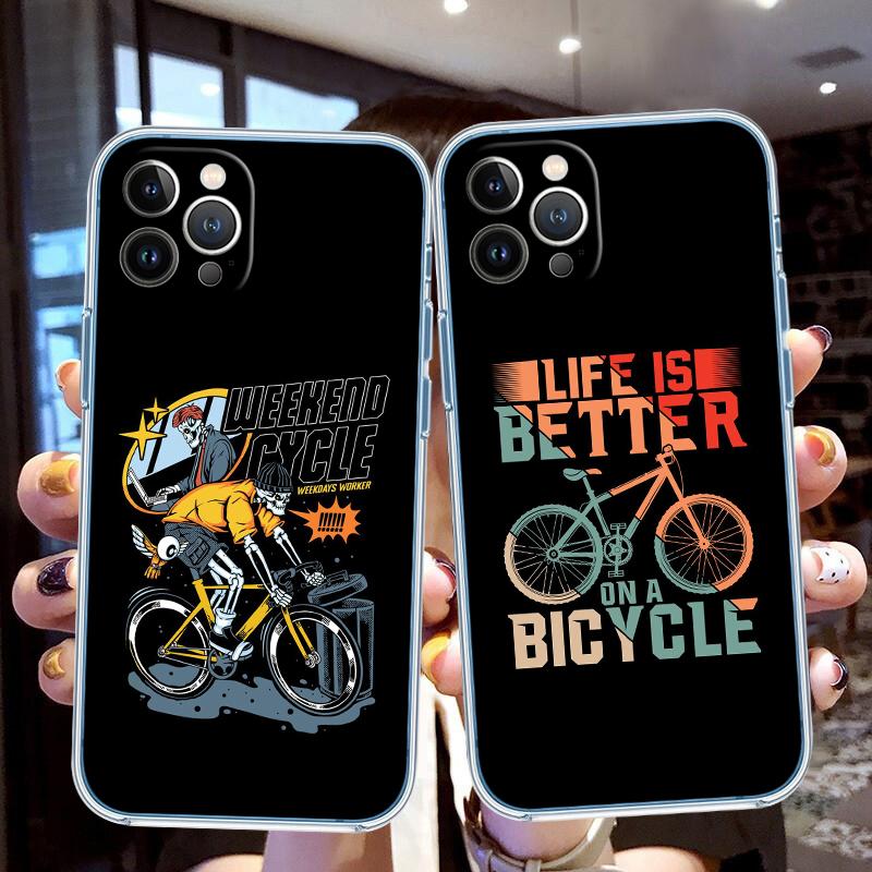 LO28 Cycling Bicycle Soft Shell Transparent Phone Case for Motorola Moto G7 G8 G9 G84 G85 G73 G24 G15 Z2 Play Power Plus