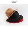 Unisex British Wool Felt Flat-Top Fedora Hat for Autumn/Winter