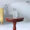 3Pcs 1: 12 Dollhouse Miniature Glass Bottle Kitchen Living Room Accessories