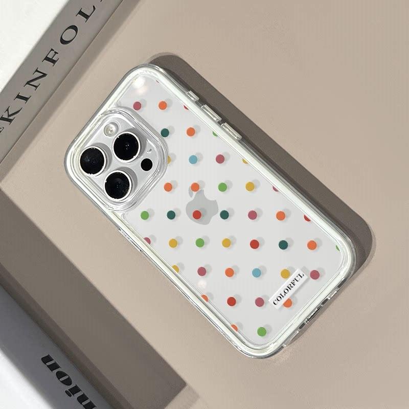 Full Screen Color Dots Soft Silicone Clear Phone Case For iPhone 17 Pro Max Case 15 16 14 13 12 11 Pro 17 Air X XS XR Plus Cover