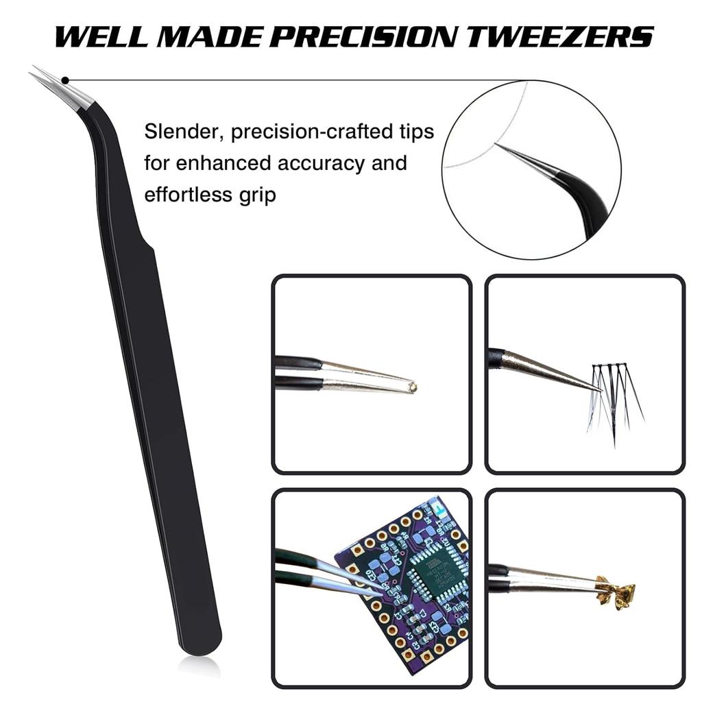 Rhinestone Picker Tool, 2-Pack Diamond Painting Dotting Pen with 6 Extra Wax Tips & Precision Tweezer, Wax Pencil for Rhinestones, Nail Art DIY Kit