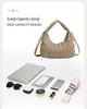 Women's Black 3D Pleated Crescent Crossbody Bag
