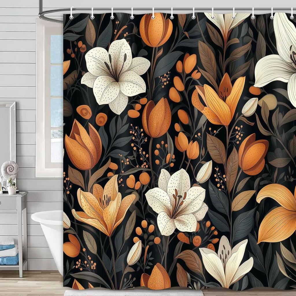 Christmas Tree Shower Curtain Green Trees Snowflake Decorative Bath Curtain Xmas Holiday Waterproof Fabric Bathroom Curtain Se