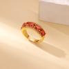 Court Style Retro Gold Copper K Gold-plated Ring Women's Light Luxury Fashion Micro-inlaid Zircon High-end Exquisite Ring