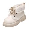 Snow Boots Women's 2025 Autumn and Winter Retro Velvet Short Boots Casual Warm Platform Cotton Shoes Bow Cold Shoes Children
