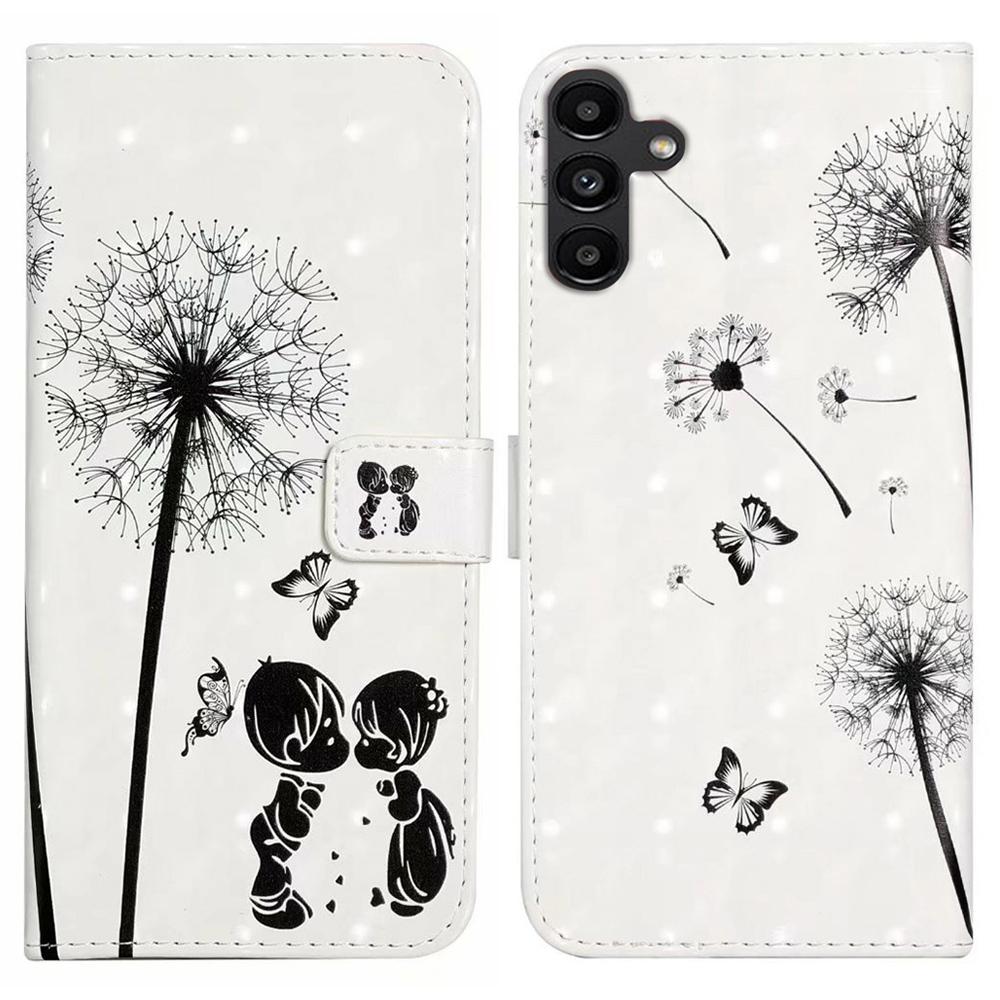 For Samsung Galaxy S24 FE Case 3D Pattern Printed Leather Phone Cover Card Holder