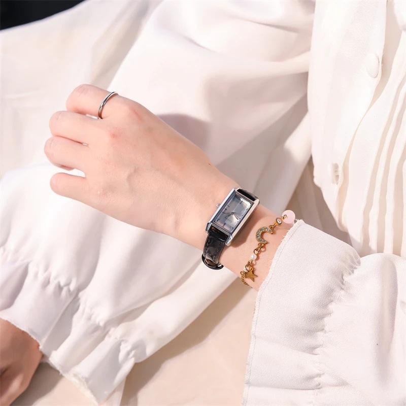 Rectangle Watch Women's Simple Light Luxury High Value Student Temperament Belt Watch Waterproof Small Dial