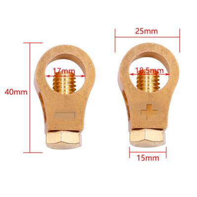 1 Pair Copper Car  Battery  Terminal, Wire Cable Clamp Thickened Batteries Connector, Connecting