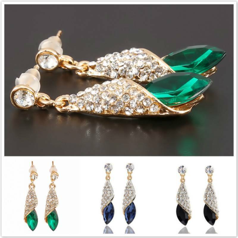 

Серьги-капли воды, бриллиантовые серьги со стразами и кристаллами для вечерней вечеринки, 4 цвета HC