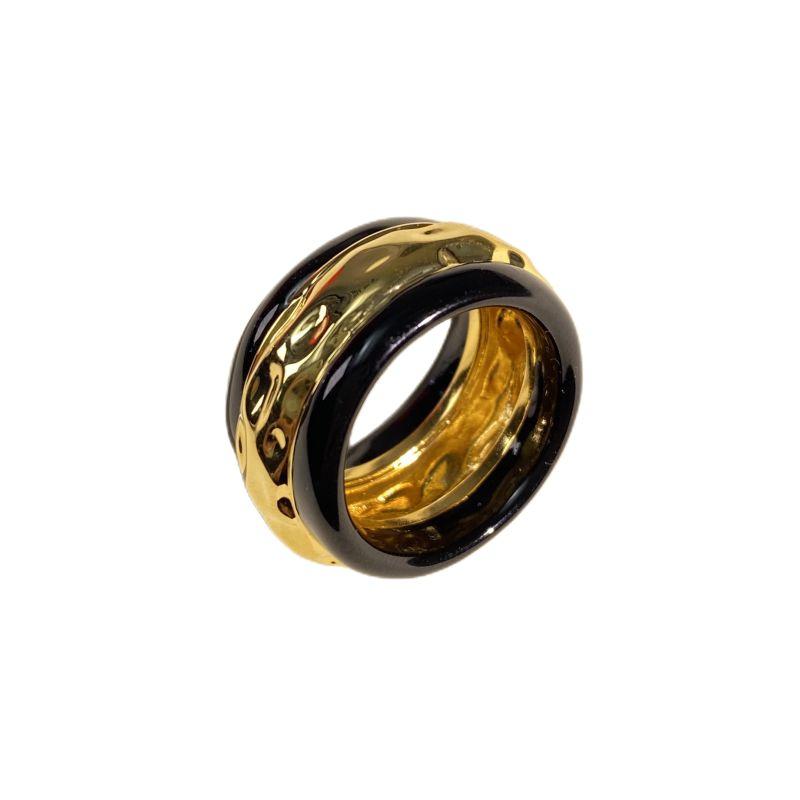 Fashion Style Stylish Hammered Enamel Glaze Contrast Color Ring Minority All-Match Elegance Retro Fashion Classy Ring Couple Black No. 7