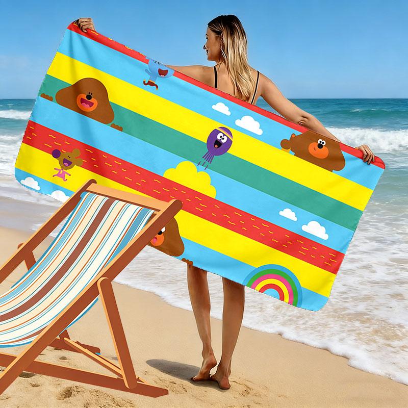 Duggee Print Beach Towel, Large Soft Quick Dry Towel for Beach Camping Swimming