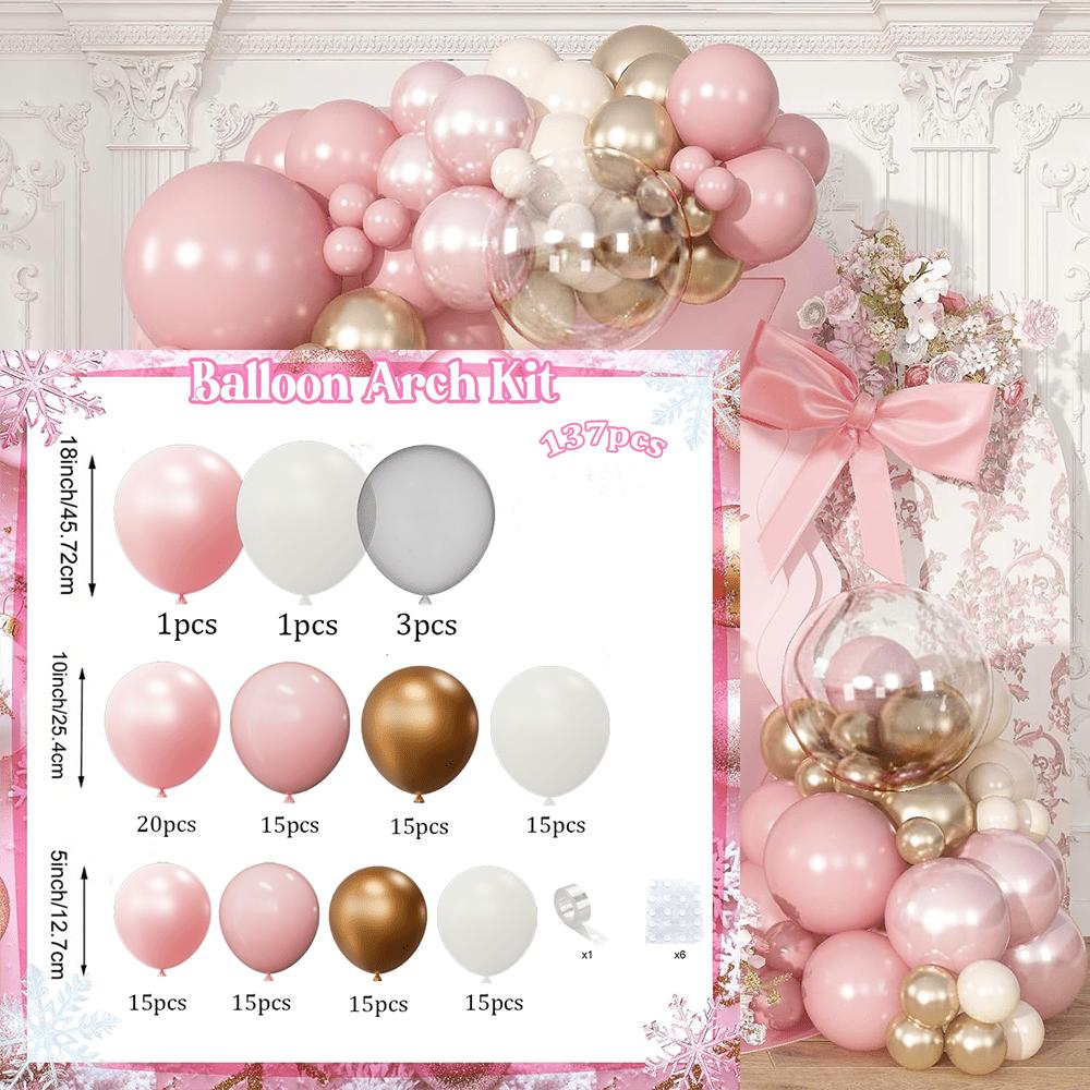 137pcs Vintage Pink Rose White Sand Latex Balloons Garland Arch Kit for Birthday Wedding Anniversary Party Home Decor Supplies
