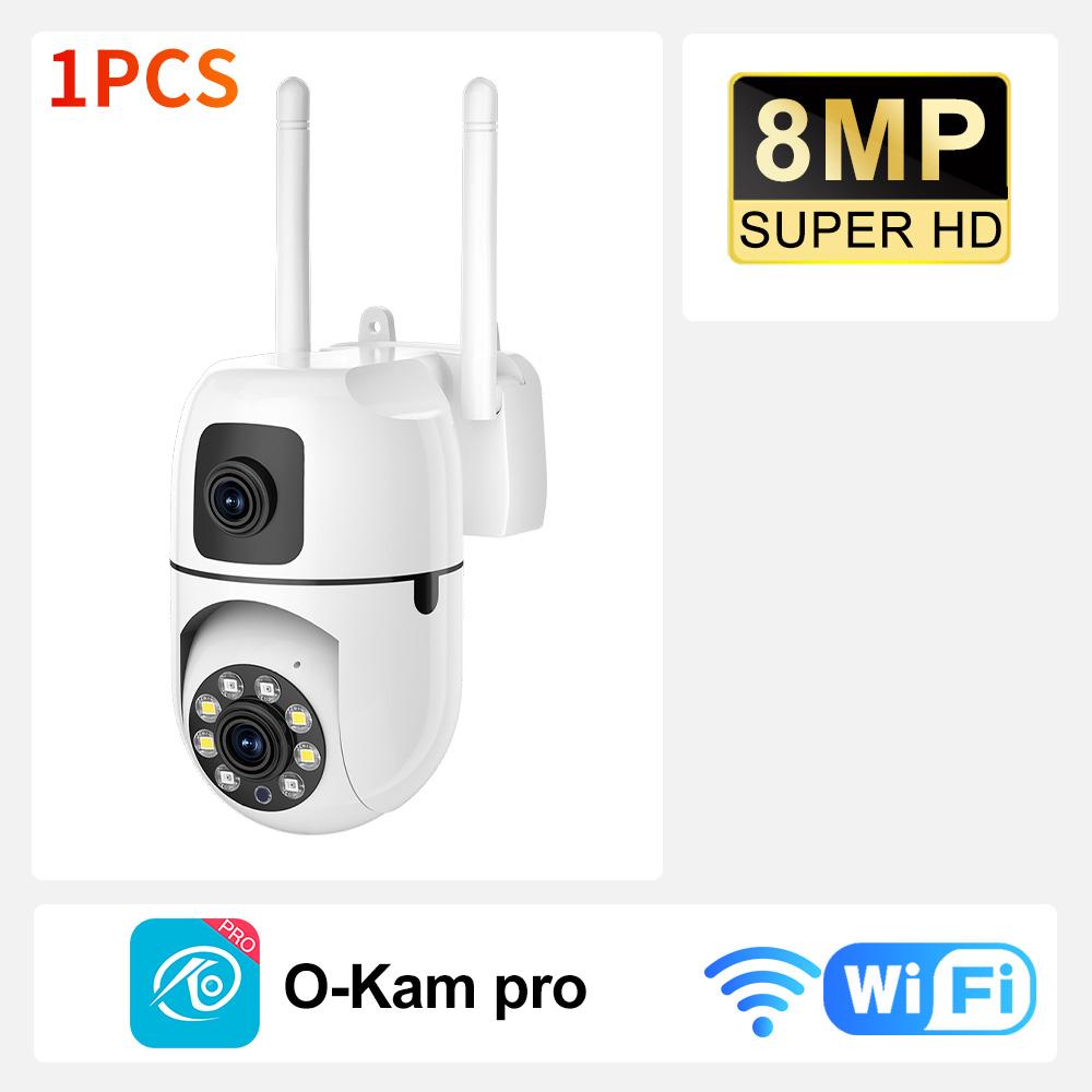 

8MP Ultra HD Dual-Lens WiFi Security Camera Auto Human Tracking Color Night Vision 2-Way Talk 5X Zoom | IP66 Waterproof EU Plug білий