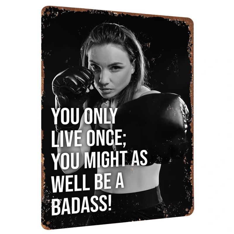 

Inspirational Female Boxer Black White Art Metal Tin Sign Home Decor Wall Art Living Room Gym Wall Hanging 20x30cm（7.8x11.8inch）