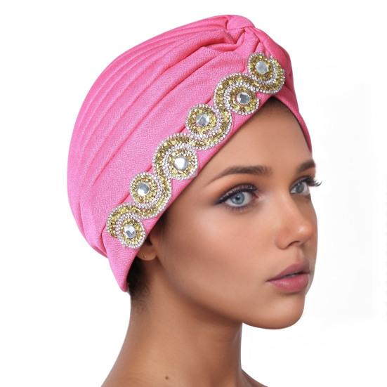 Women Headscarf Elastic Head Circumference Twisted Design Turban Hat