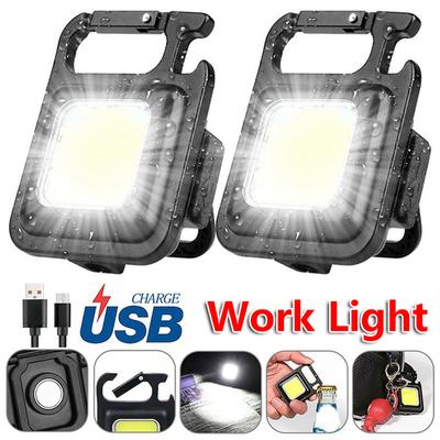 LED-Arbeitslicht, wiederaufladbare USB-Mini-Taschenlampe, tragbare helle Schlüsselanhänger-Taschenclip-Laterne für den Außenbereich, Wandern, Angeln, Camping