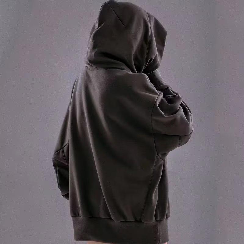 Hanorac cu gât țesut brodat pentru bărbați Hanorace Ninja Toamnă Hip Hop Fleece Buzunar Streetwear Hanorac supradimensionat