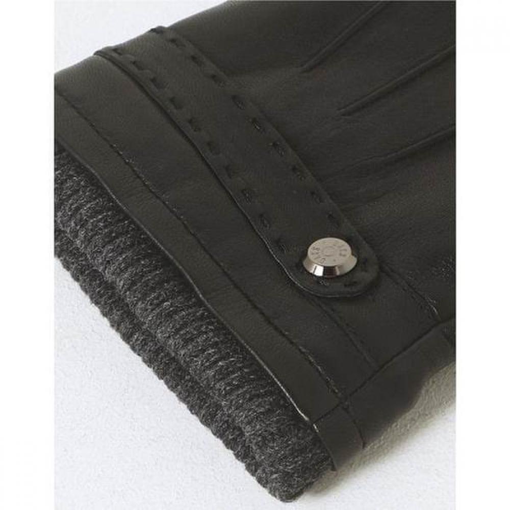 DakS Men S Leather Knit Cuff gloveS Black Dcgv5f177bk