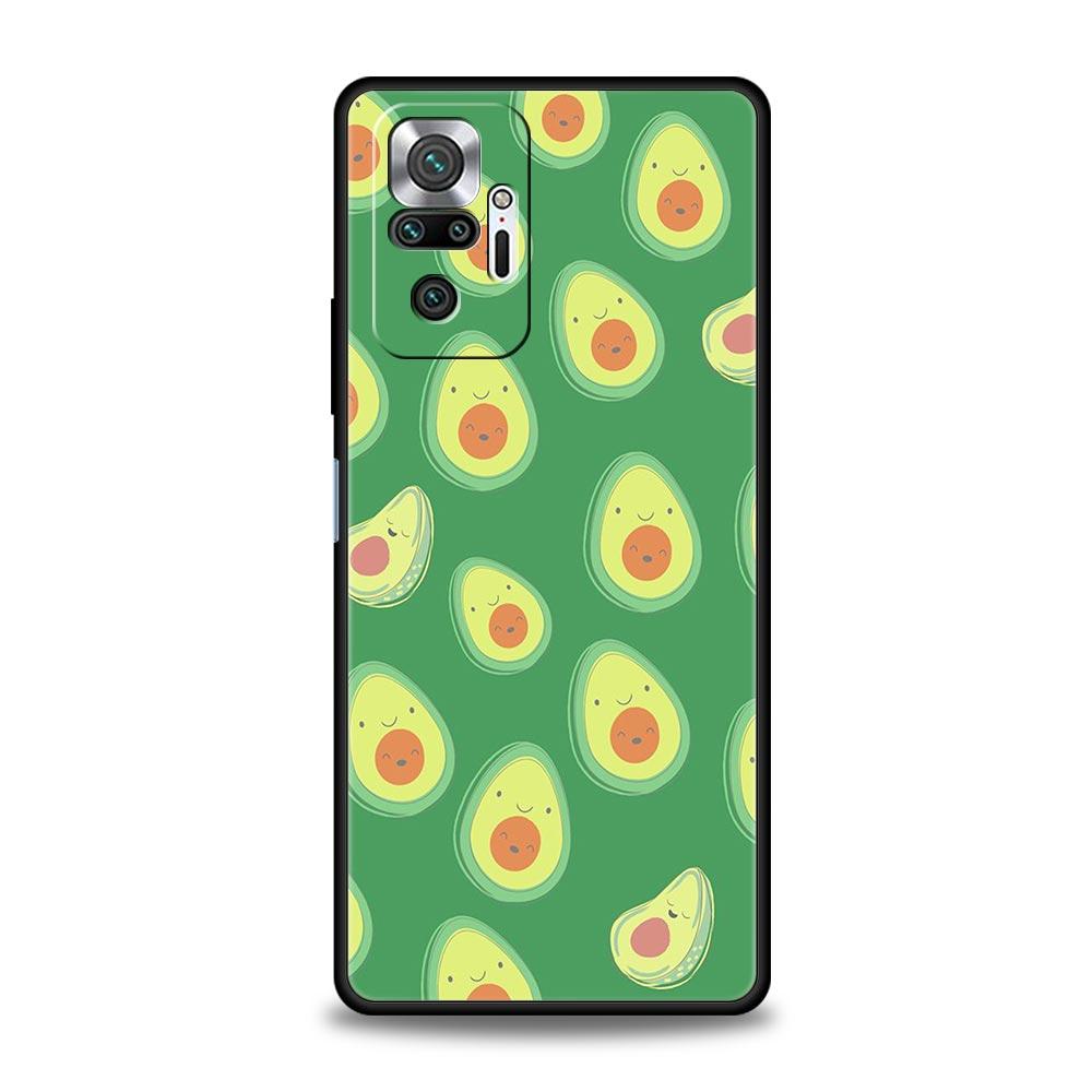 Cute Avocado Phone Case Cover for Redmi 14C 10C Note 15 14 13 12 10 11 K40 Pro Plus 5G Shockproof Soft TPU Shell Fundas Capas