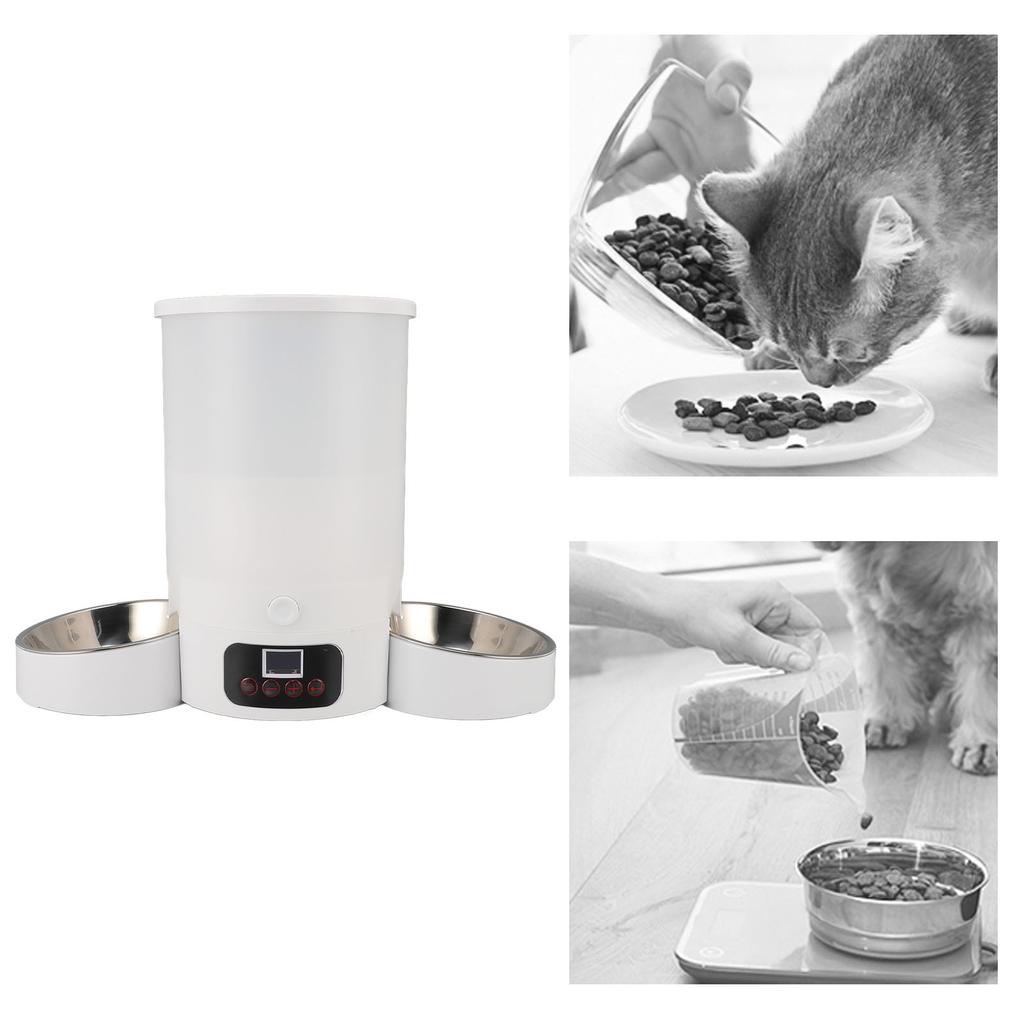 Automatic Cat Feeder 3L Large Capacity Easy To Clean Smart Timed Dog Feeders with Stainless Steel Bowl For Pets Dogs Cats