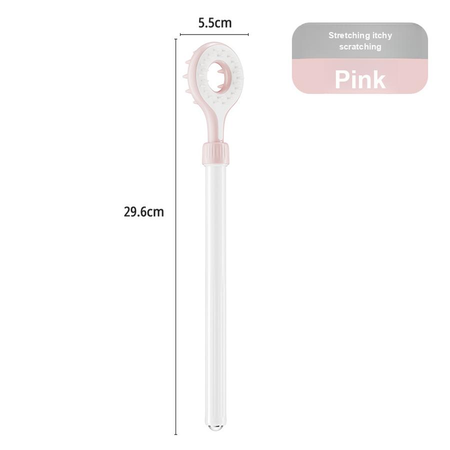 New No Worries Itch Scratch Back Scratcher Extendable Long Handle 46.6*5.5cm розовый