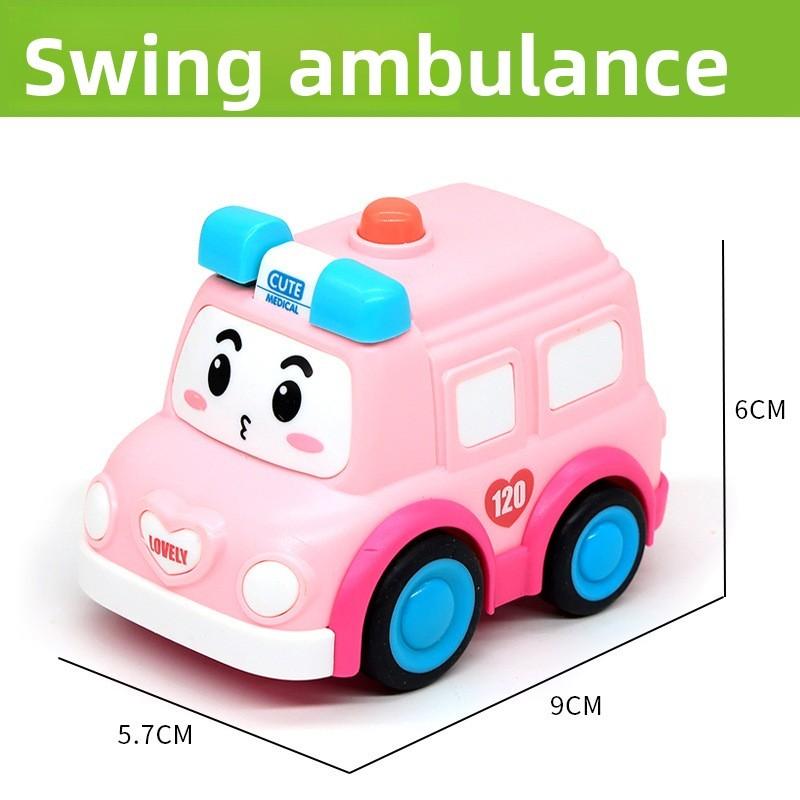 Design Cartoon Ambulance Airplane Train Taxi Model Children Toy For Play Toddler