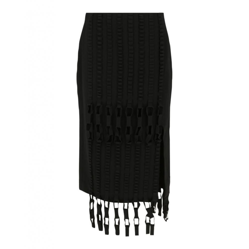 

Salvatore Ferragamo Fringe Hem Maxi Skirt Black EU 42 (M)