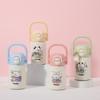 Water bottle Children's portable thermal insulation card cup Stainless steel one-button elastic cover Student straw water cup