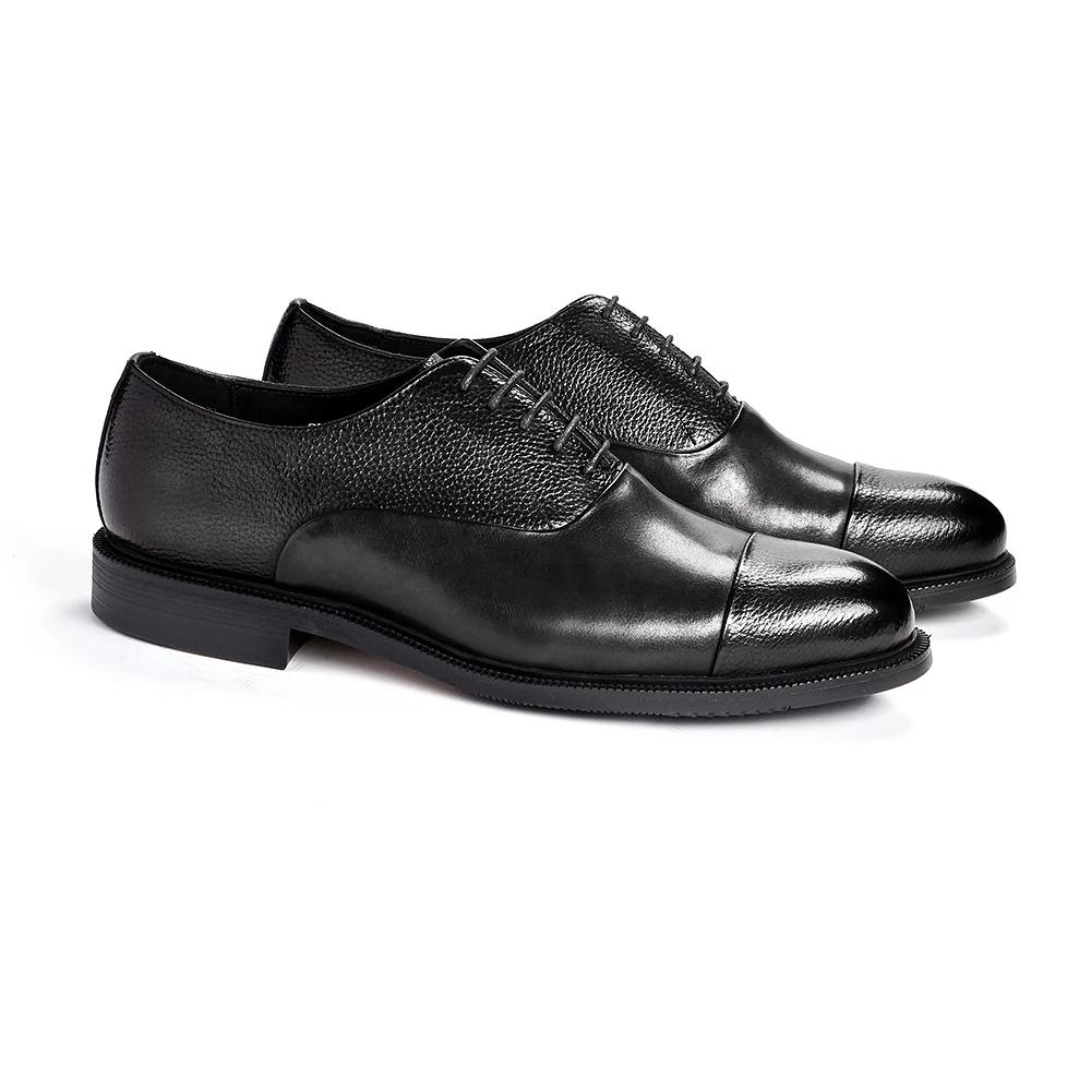 Fashion 2025 Men's Italian Style Handmade Genuine Cow Leather Oxford Dress Shoes High Quality Formal Suit Footwear for Wedding