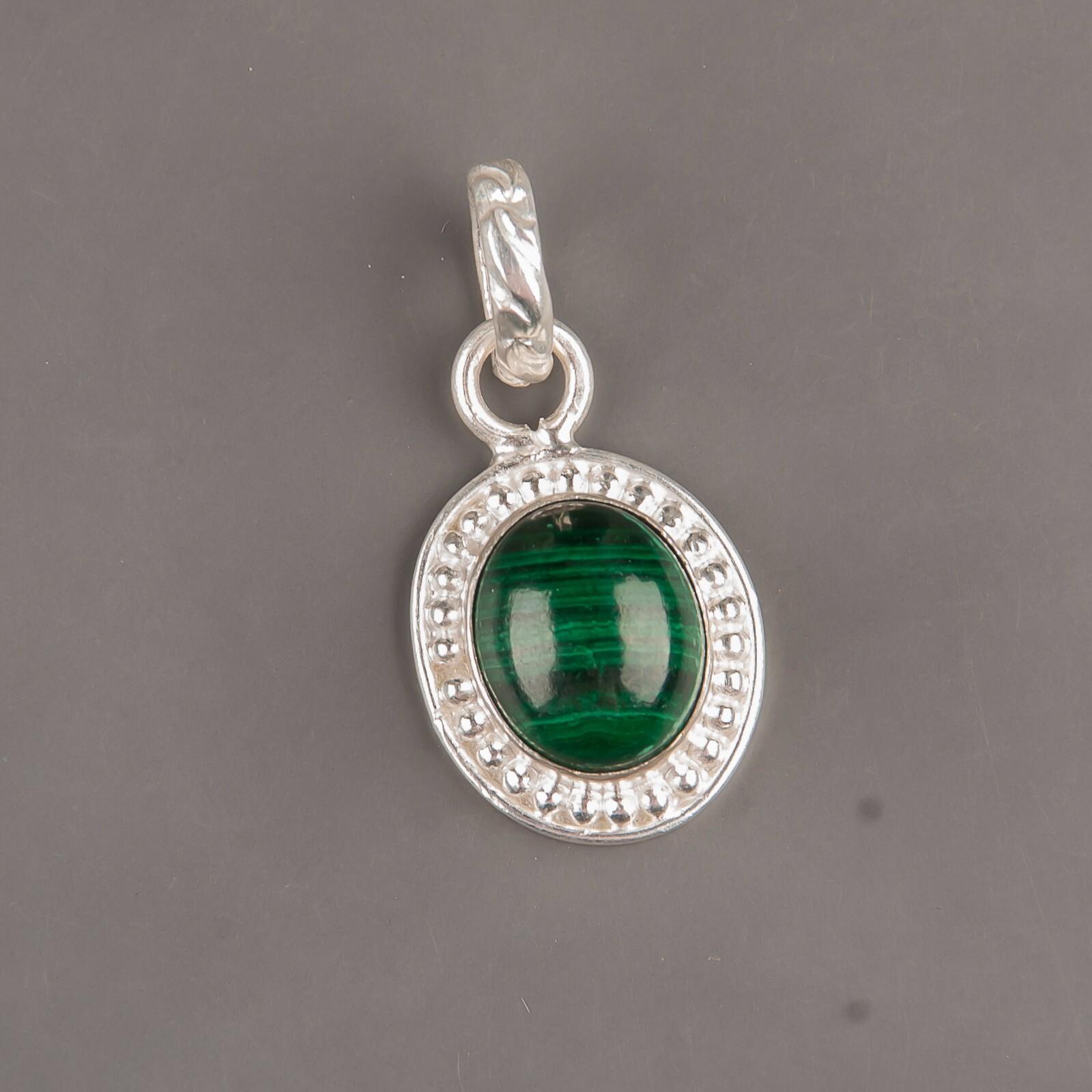 

Natural Malachite Gemstone 925 Sterling Silver Jewelry Pendant1.20 Gift For Her PP-7-34