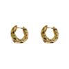 Real Gold Plated Wrinkled Circle Ear Cuffs - Elegant Metal Design Fashion Earrings for Women