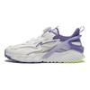 Li Ning Kids Synthetic Leather Comfortable Versatile Non-Slip Wear-Resistant Low-Top Casual Shoes Kids Casual Shoes White Purple YKCU008-2