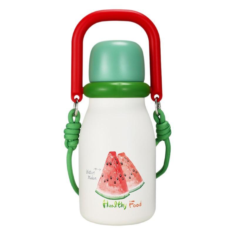 Water bottle fruit ceramic thermos cup portable straw cup handle large capacity water cup stainless steel