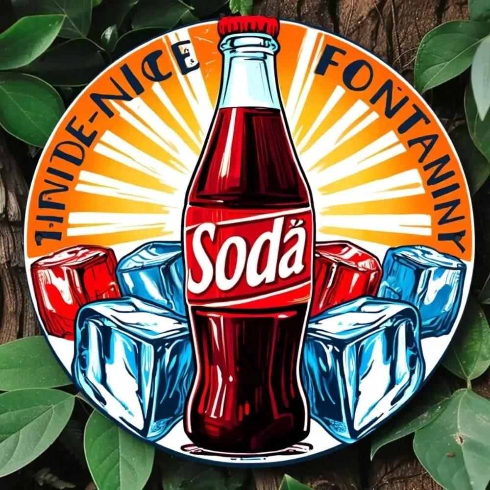 Vintage Coca Cola Metal Wall Art Retro Garage Bar Decor Tin Sign 20x20