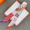 POBING Cashew Print 18m/m Twill Silk Scarves Women Luxury Brand Scarf Bag Ribbons Tie Head Scarf Small Long Skinny Scarf 86*5CM