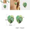 Fashionable Green Leaf Drop Earrings Stylish Summer Alloy Jewelry For Women