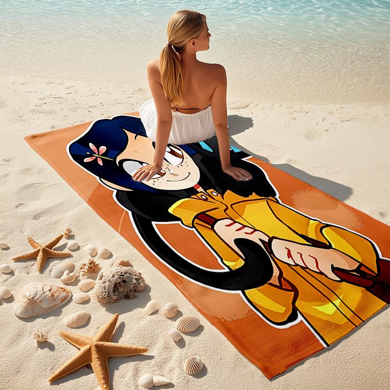 Coraline Cartoon Soft Beach Towel Outdoor Vacation Beach Towel Outdoor Absorbent Bath Towel Blanket Beach Towel Soft Outdoor Camping