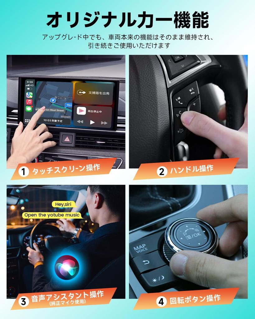 HEYINCAR+ Wireless Adapter with Double-Sided Head Design, Wireless CarPlay/Android Auto Adapter, Wireless CarPlay &