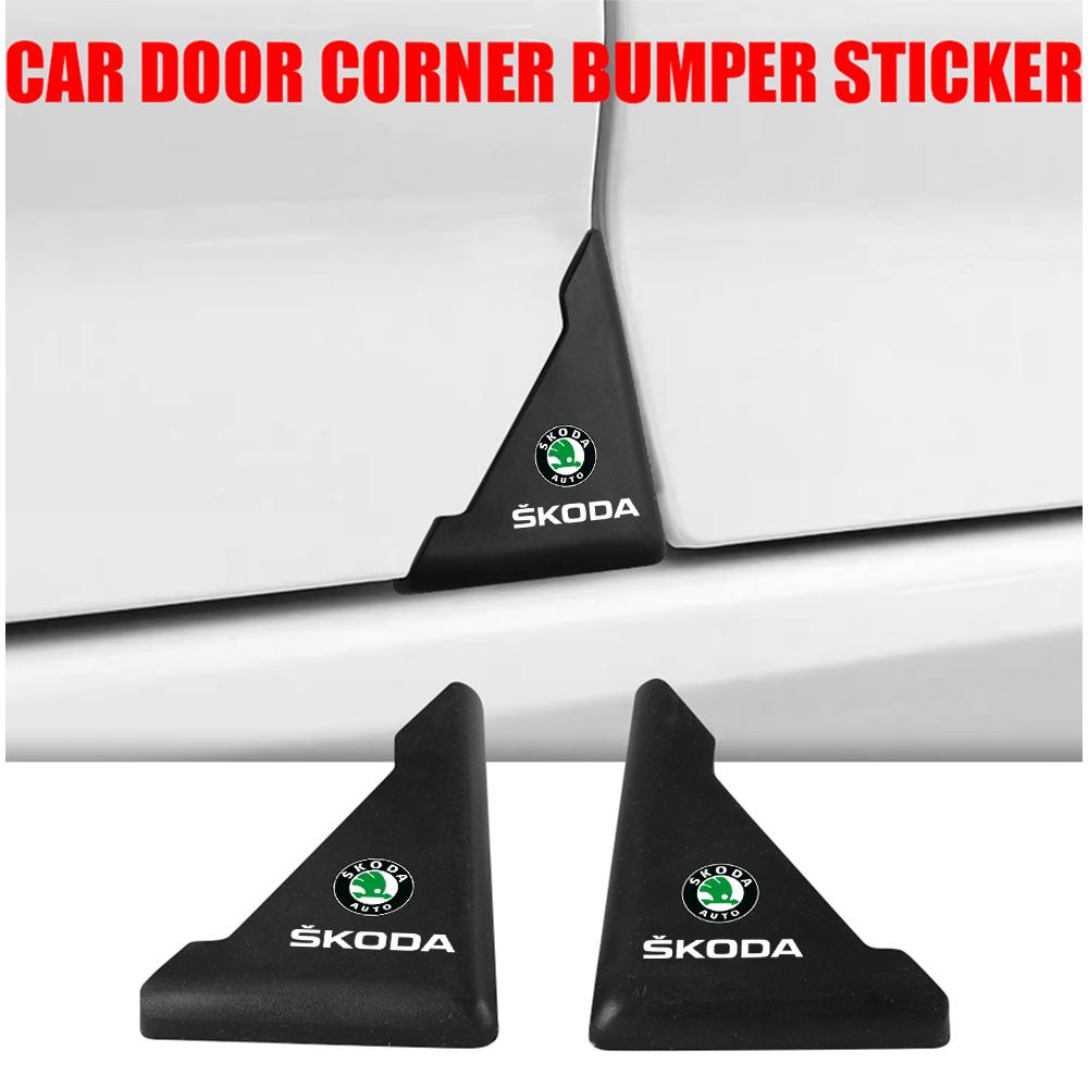 2Pcs Silicone Car Door Corner Anti-Scratch Protector Cover Sticker Accessories For Skoda Octavia Kodiaq Fabia Karoq Kamiq Scala xkbf53