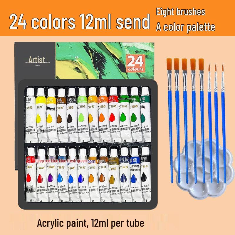 Acrylfarbenstift-Set: 5/12ml, Palette, für Kinder & Schüler, DIY Kunst