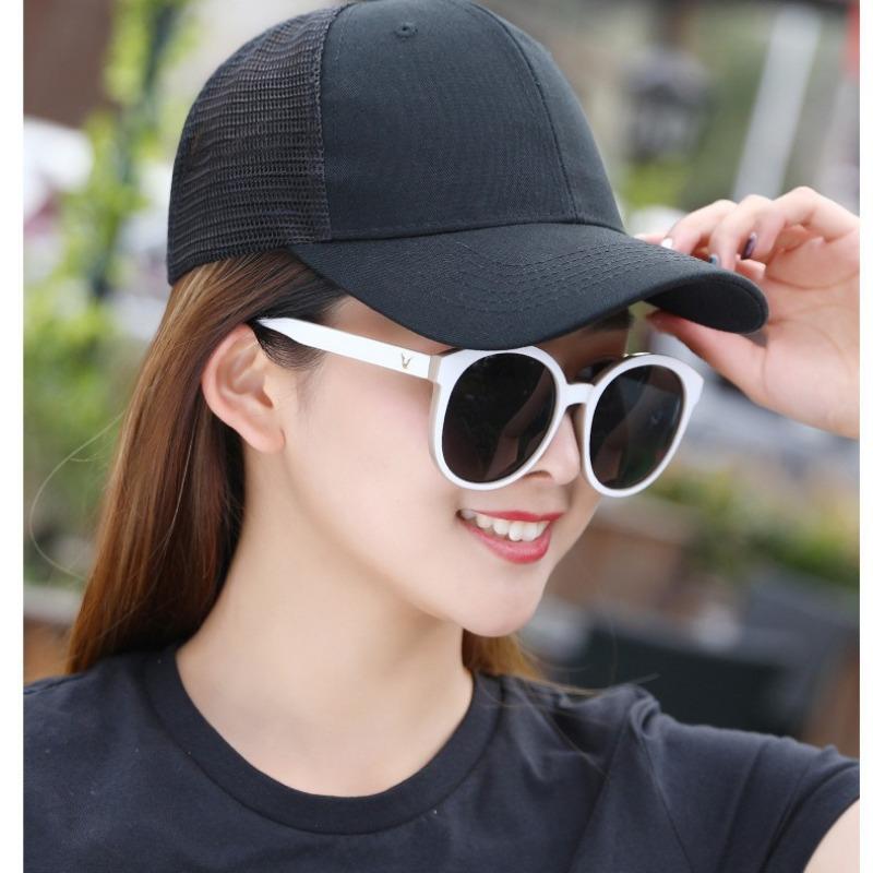 Outdoor Sunshade Sun Protection Hat Men's Casual Baseball Cap Women's Summer Versatile Hollow Mesh Hat Embroidery